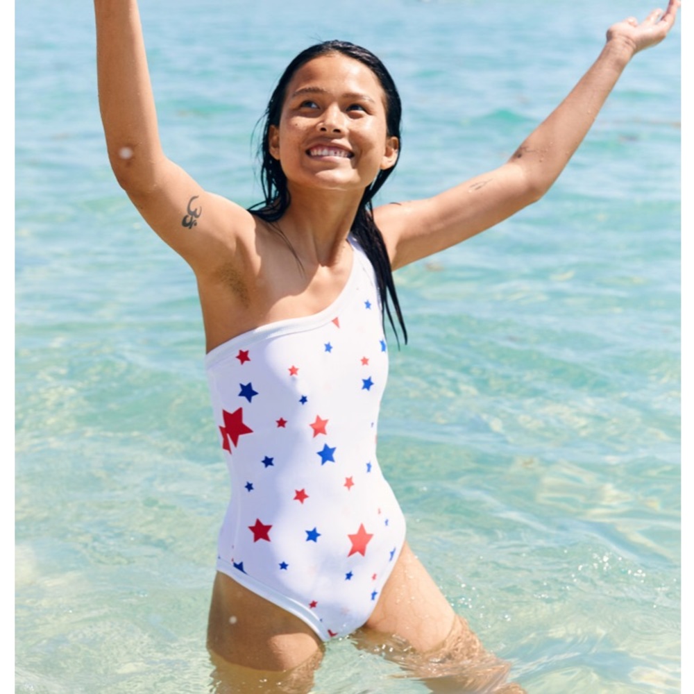 AERIE POP ONE SHOULDER ONE PIECE SWIMSUIT